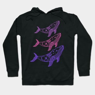 Purple Indigo Pink Whale Sea Beach Summer Animals Love Cute Funny Gift Sarcastic Happy Fun Witty Hoodie